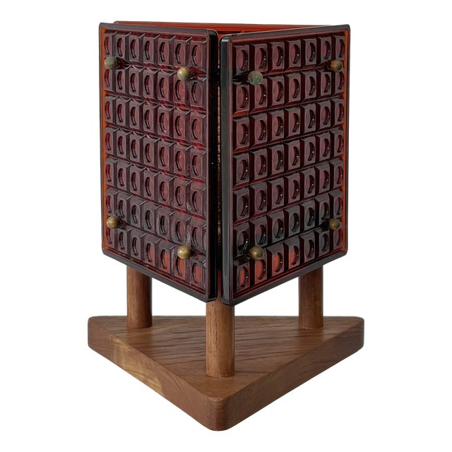 B100 Table Lamp in Glass and Teak by Mac Hegerup for Kronobergs Belysning, Sweden, 1950s For Sale