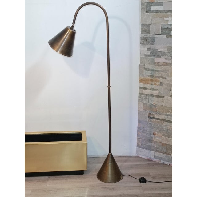 Brass Floor Lamp by Jacques Adnet for Valenti, 1960s For Sale - Image 14 of 14