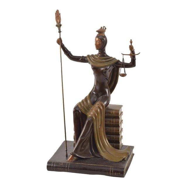 Erté, Justice, Bronze Sculpture, Art Deco, Signed, Edition of 500, 1984 For Sale