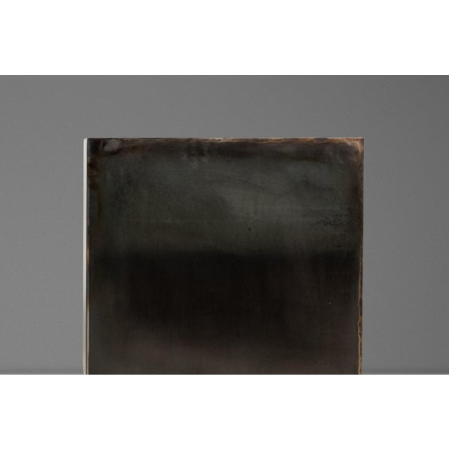 Set of Two (2) Mid-Century Modern Industrial Brutalist Cubes / End Tables / Pedestals in Patinaed Metal, Usa, C. 1970s For Sale - Image 14 of 17