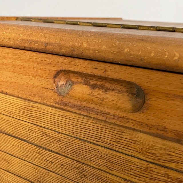 Mid-Century Modern German Archive Cabinets in Wood with Shutter Opening, 1940s, Set of 2 For Sale - Image 9 of 18