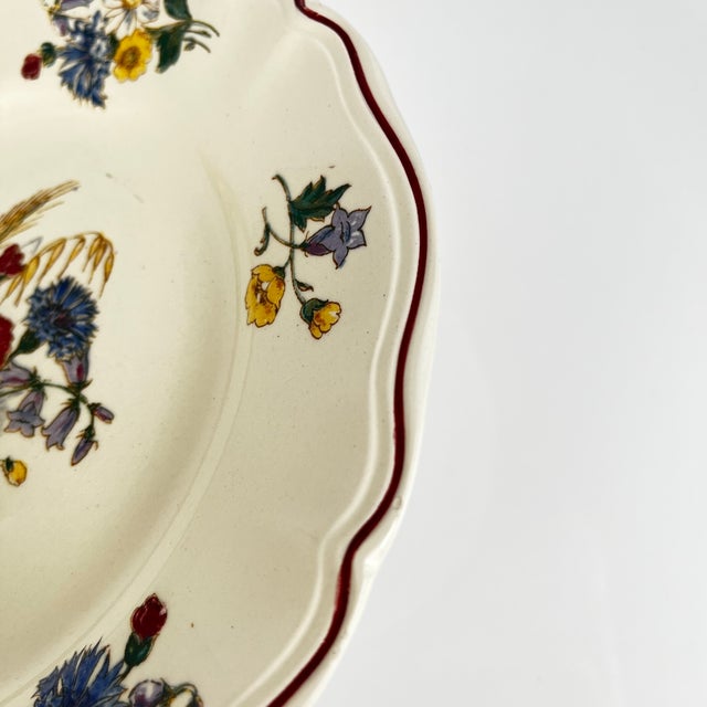 White 20th Century Agreste Dinner Plates from Sarreguemines, 1970s, Set of 6 For Sale - Image 8 of 13