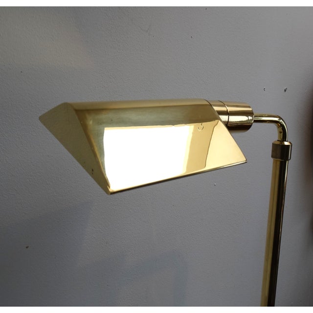 Adjustable Brass Reading Lamp attributed to Christian Liaigre, France, 1970s For Sale - Image 11 of 18