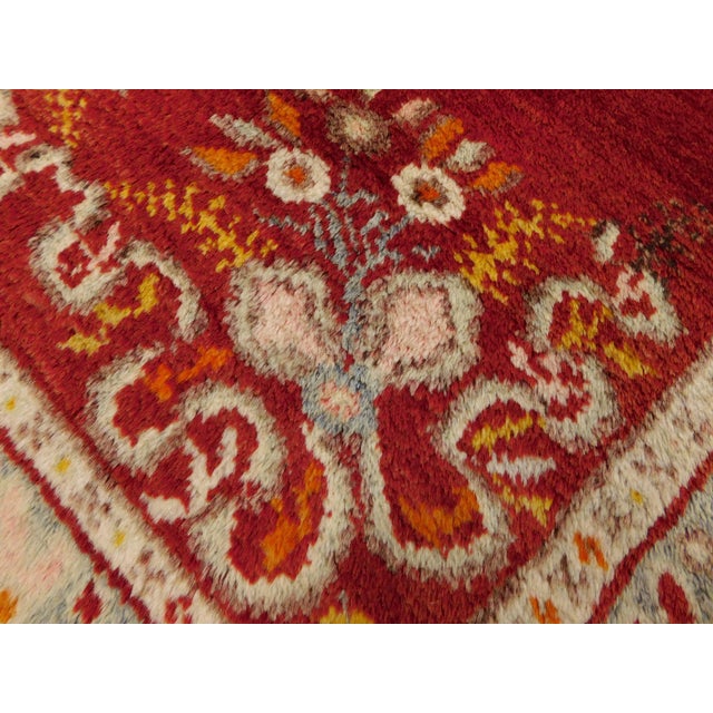 Textile Vintage Handmade Turkish Ushak Area Rug. 3'x 5'9" For Sale - Image 7 of 16