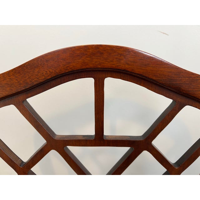 Late 20th Century Late 20th Century Chinese Chippendale Chinoiserie Fretwork Arm Chairs by Hickory Chair Furniture Company - a Pair For Sale - Image 5 of 12