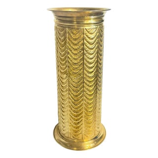 English Hollywood Regency Brass Umbrella Stand in the Style of Ralph Lauren For Sale