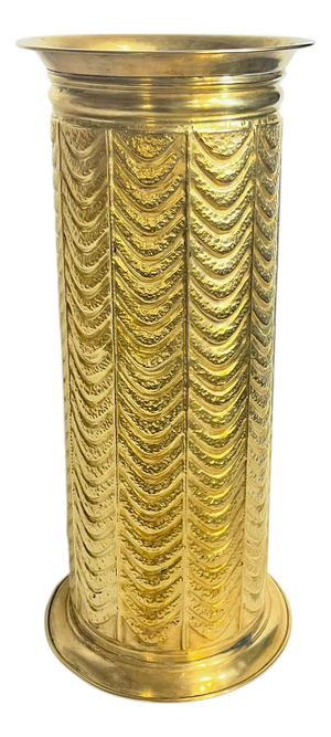 English Hollywood Regency Brass Umbrella Stand in the Style of Ralph Lauren