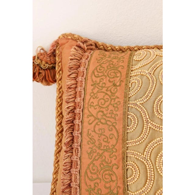 Mid 20th Century Moorish Style Decorative Gold Throw Pillow For Sale In Palm Springs - Image 6 of 13