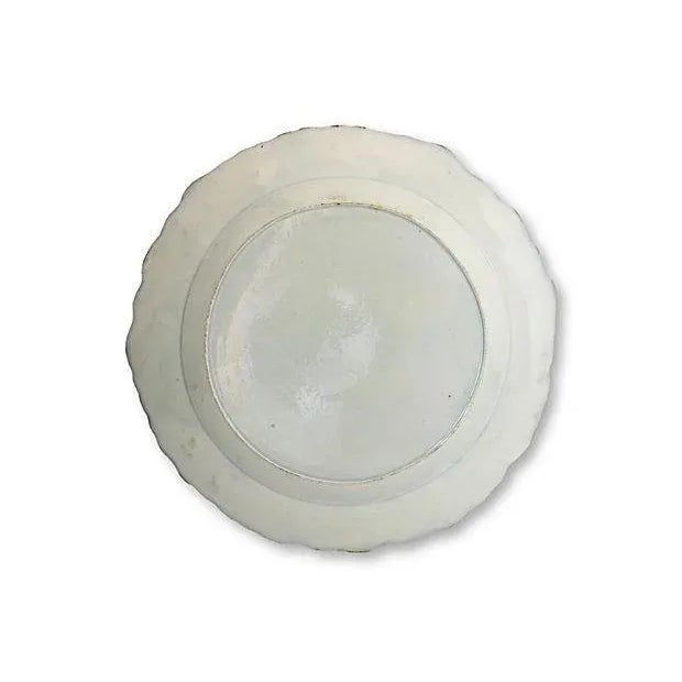 18th century English earthenware plate with pearlware glaze. Pattern is known as "Long Liza", featuring mysteriously tall...