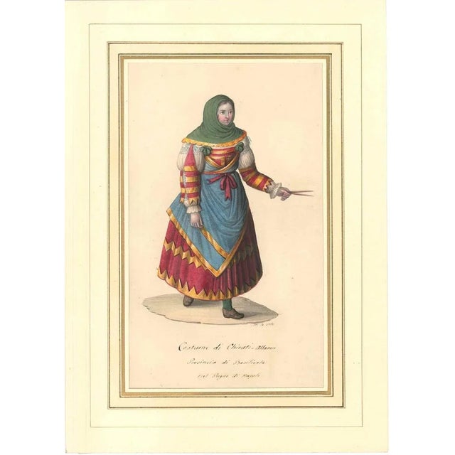 Costume di Chieuti-Albanesi, 1820 c.a. Watercolour on ivory colored paper, 1820 c.a\. Hand-titled ''Costume di Chieuti-...