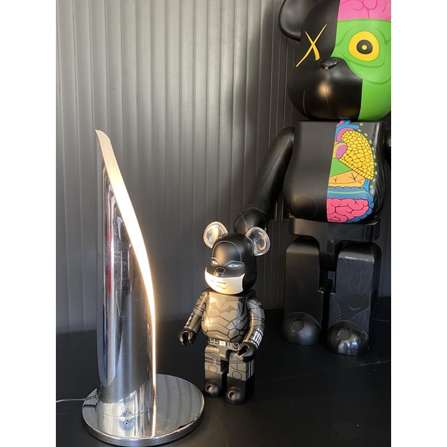 Silver Vintage Chrome Flame Lamp in the style of Goffredo Reggiani, 1970s For Sale - Image 8 of 18