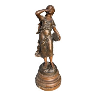 “Le Baiser” by Moreau, French Sculptural Statue, 19th Century For Sale