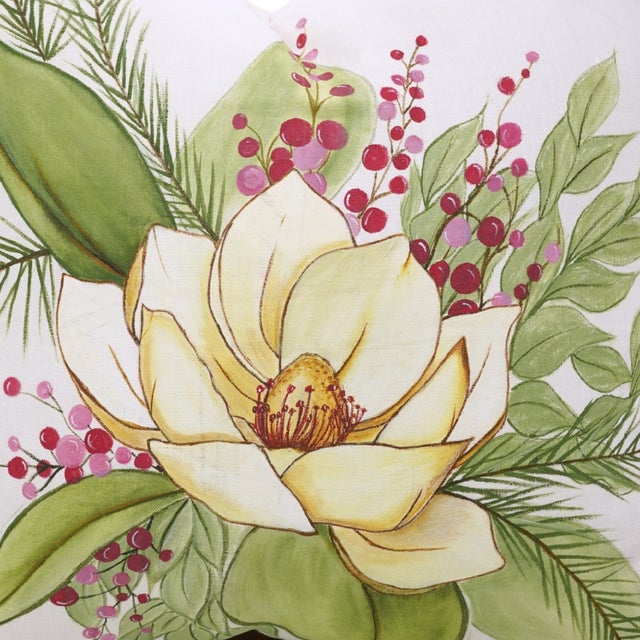 Fabdivine Pure White Linen Handmade Block Print Decorative Throw Pillow Covers 17x17 Inches - Shahina For Sale - Image 4 of 5