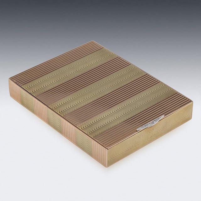 Metal Antique French Bi-Colour 14k Gold Cigarette Case from Charlton & Co., 1920s For Sale - Image 7 of 18