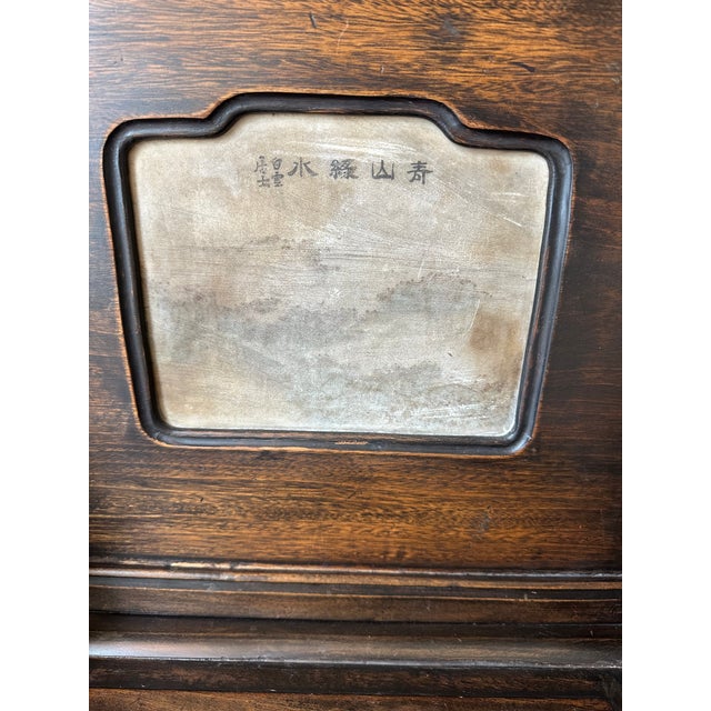 19th Century Chinoiserie Carved Hardwood Chair With Stone Panel For Sale - Image 9 of 12