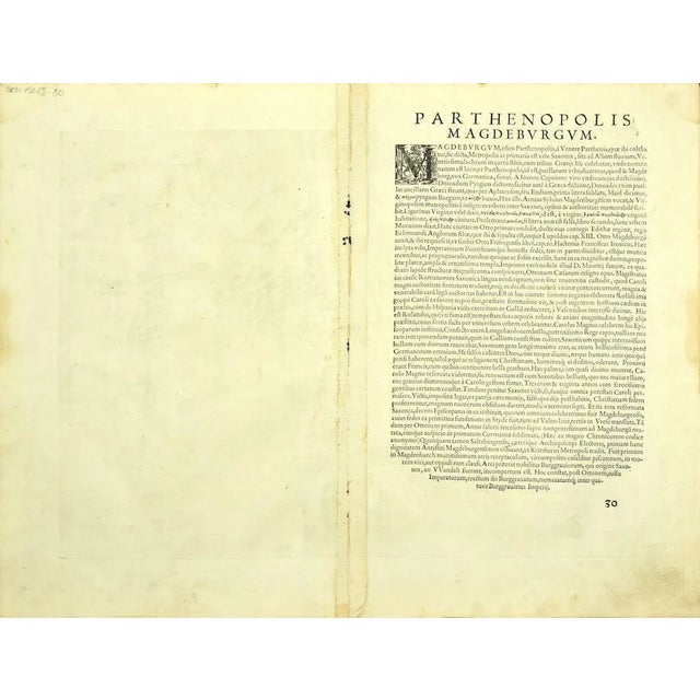 This map of Magdebvrgvm is an original etching realized by George Braun and Frans Hogenberg, as part of the famous series...