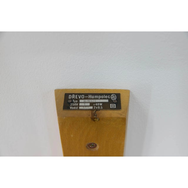 Chandelier and Wall Lamp from Drevo Humpolec, 1970s, Set of 2 For Sale - Image 4 of 13