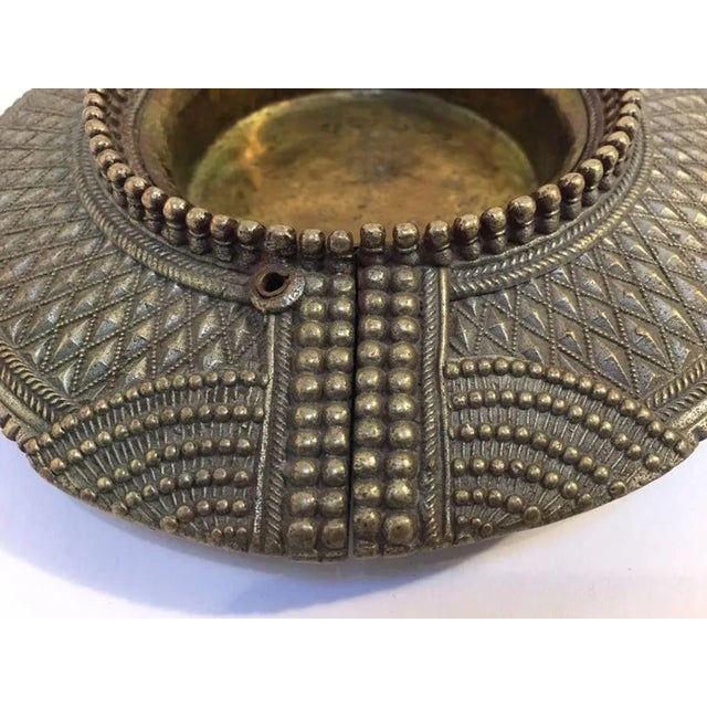 Metal Antique Ethnic Brass Traditional Anklet Bracelet From India Vide Poche For Sale - Image 7 of 17