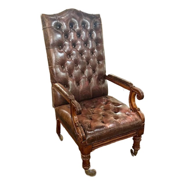 19th Century Tufted English Chesterfield Chair For Sale