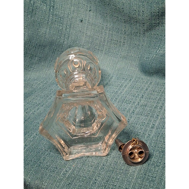 Antique Eapg Bullseye Fleur-De-Lis Glass Whale Oil Lamp Camphene Flint 1850s For Sale - Image 9 of 13