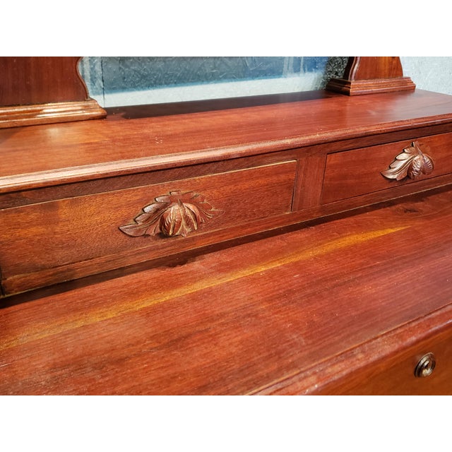Late 19th Century Antique Renaissance Revival Walnut Dresser With Mirror For Sale - Image 9 of 9