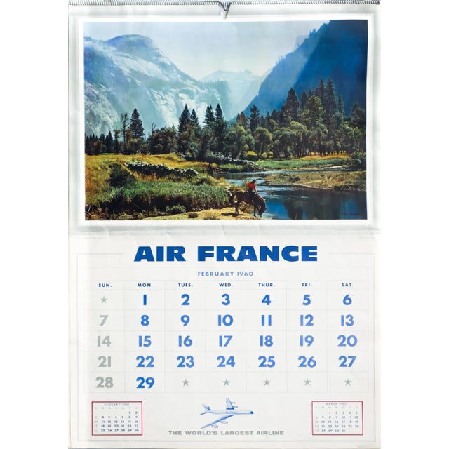 1960 French Travel Ephemera - Air France Calendar (Complete), 6 Pages R/V For Sale - Image 9 of 12