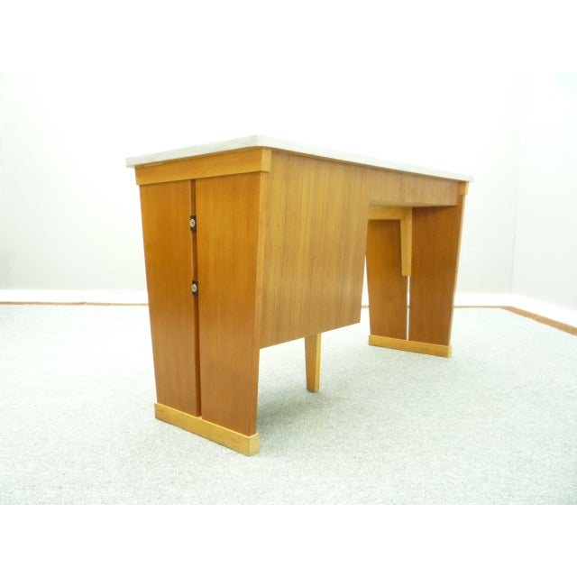 Mid-Century Walnut Office Desk, 1950s For Sale - Image 4 of 18