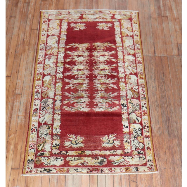 Cherry Red Antique Turkish Melas Rug, Early 20th Century - 3'2" x 5'7" For Sale - Image 16 of 18