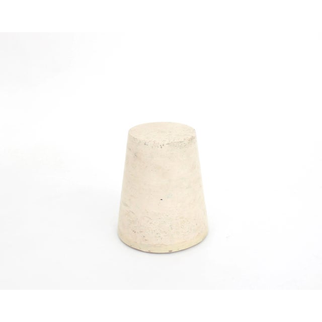 Mid-Century Modern Italian Pale Cream Solid Architectural Marble Cone Form For Sale - Image 3 of 10