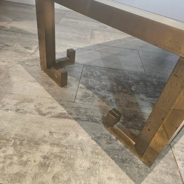 Full Brass Greek Key Coffee Table, 1975 For Sale - Image 9 of 10