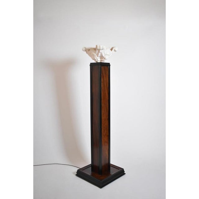 Wood and Plaster Floor Lamp, 1930s. For Sale - Image 6 of 6