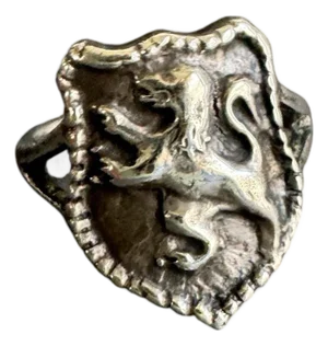 Vintage Scottish Rampant Lion Signet Ring Celtic Sterling Silver Shield Size 6