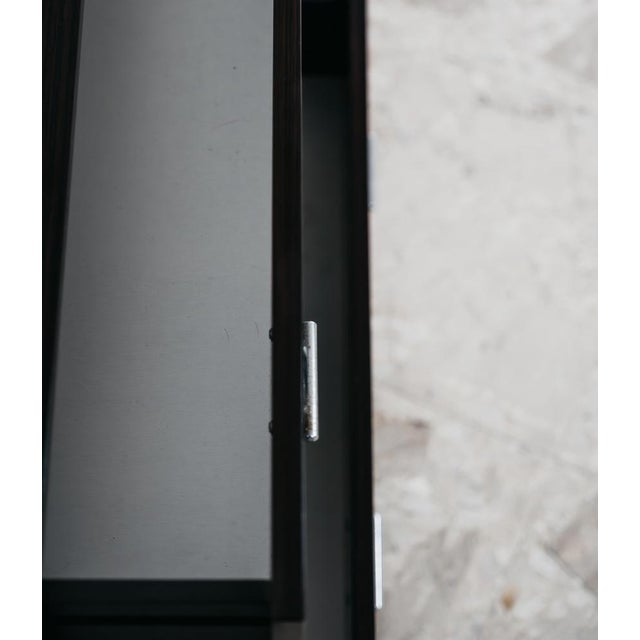 Black Modernist Cubic Chest of Drawers in Wood Veneer and Glass,1980s For Sale - Image 8 of 15