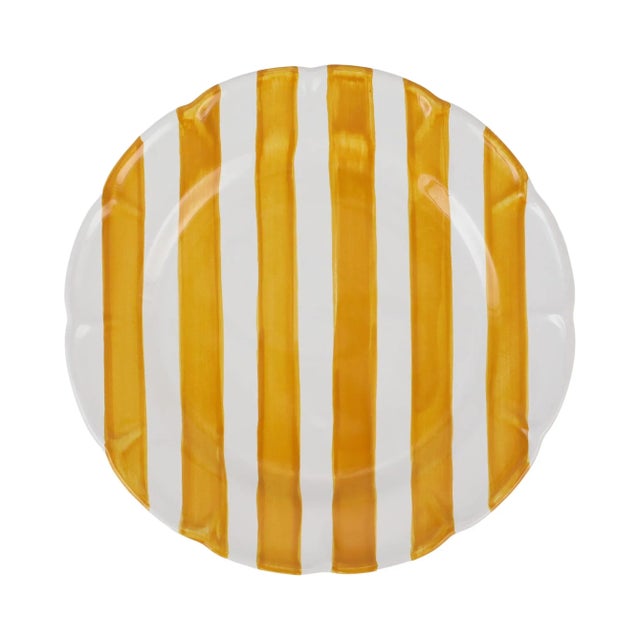 VIETRI Amalfitana Yellow Stripe Dinner Plate For Sale - Image 11 of 11