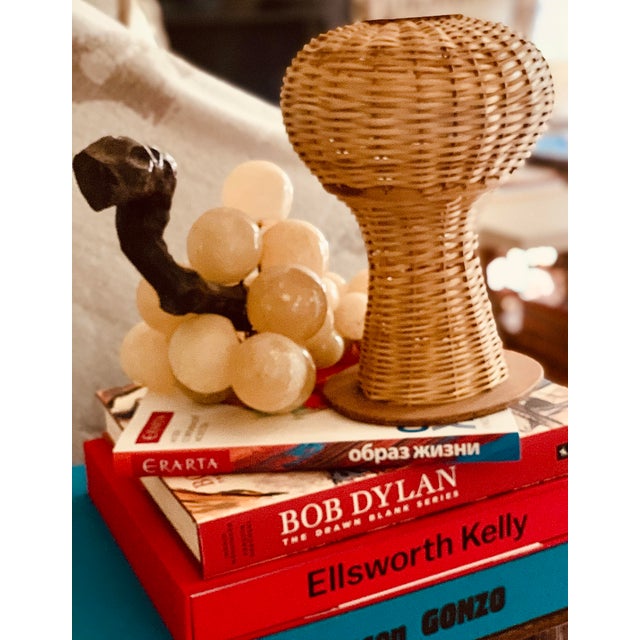 Antique Victorian Style Wicker Mannequin Head, Hat Stand, Store Display Form Woven in Natural With Wood Base and Top....