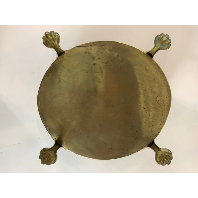Large Brass Vintage Footed Floor Oval Planter /Container - Lions Head Handles For Sale In New York - Image 6 of 7