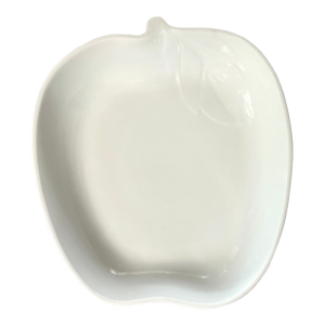 Fitz and Floyd White Porcelain Apple Dish