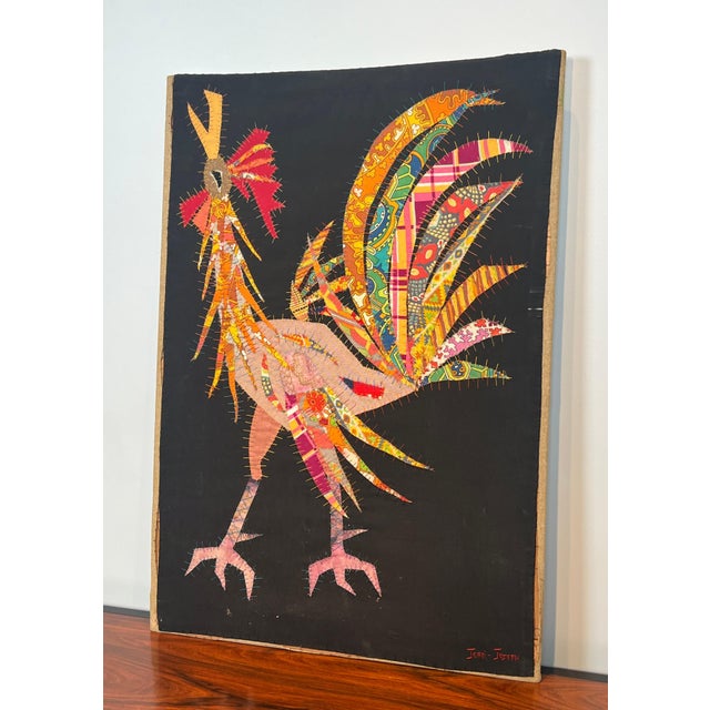 Patchwork representing a rooster Signed Jean Joseph For Sale - Image 12 of 12