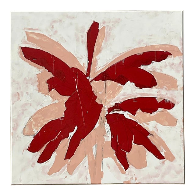 Vintage Boho Abstract Original Oil Painting Signed Sahlman For Sale