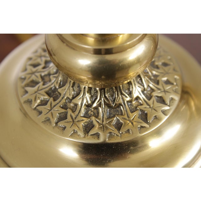 1980s Waterford Brass & Crystal 2 Light Desk Lamp For Sale - Image 9 of 17