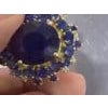 Bochic "Orient" Blue Sapphire & Diamond Vintage Cluster Ring Set 18K & Silver For Sale - Image 14 of 17