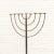 Large vintage wrought iron candleholder in the style of a menorah. Hand-forged with visible welds, patina and a distinctly...