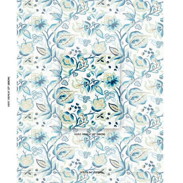 Inspired by Jacobean crewel, Alexandra is a loose scrolling floral design that is hand-printed on cotton-linen ground....