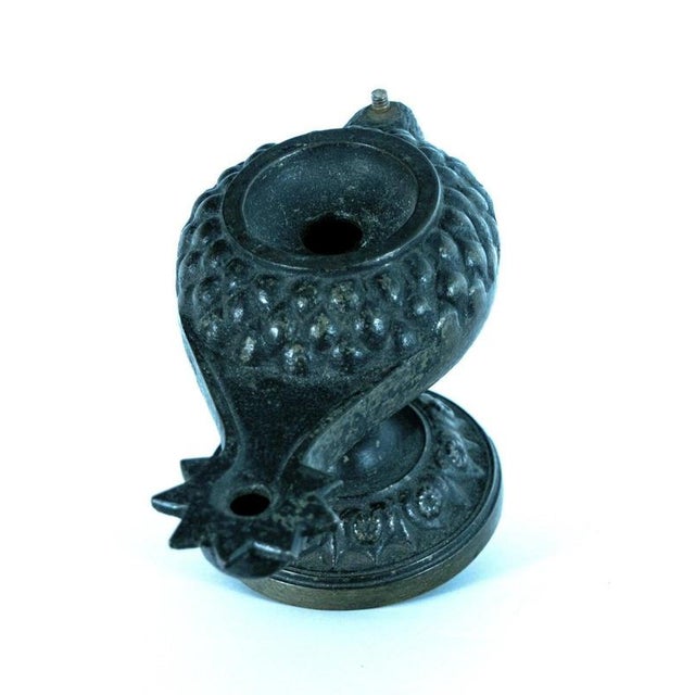 18th Century Greek Copper Alloy Bird-Form Oil Lamp on Pedestal Base For Sale - Image 4 of 6