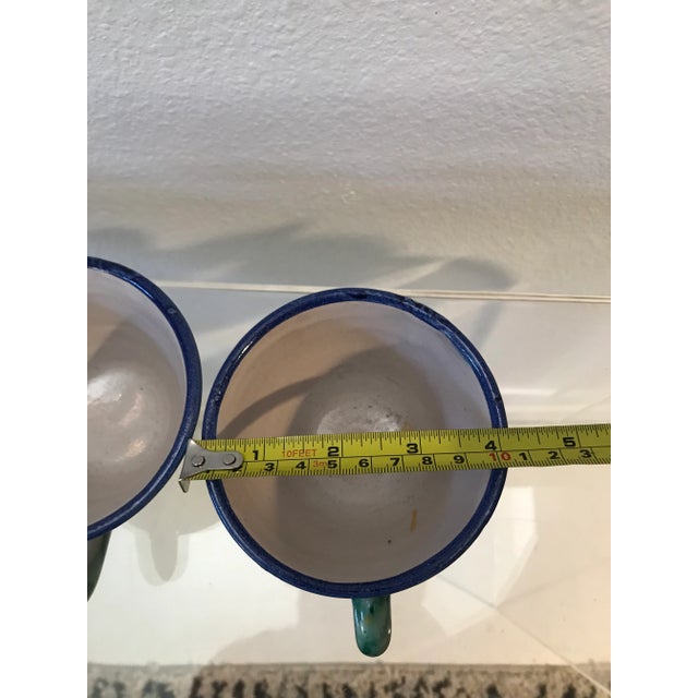 Vintage Hand Painted Floral Italian Pottery Tea Cup Mugs - Set of 4 For Sale - Image 10 of 11