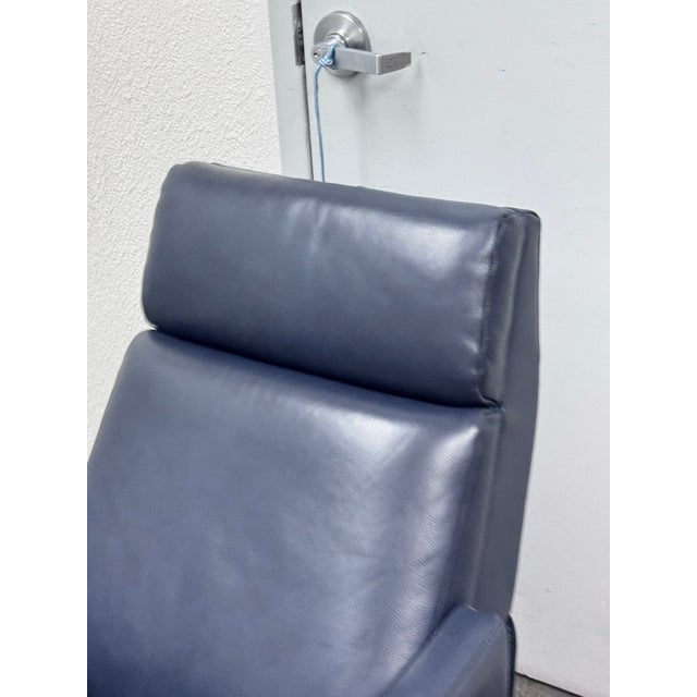 Modern West Elm Spencer Wood-Frame Leather Recliner For Sale - Image 3 of 12