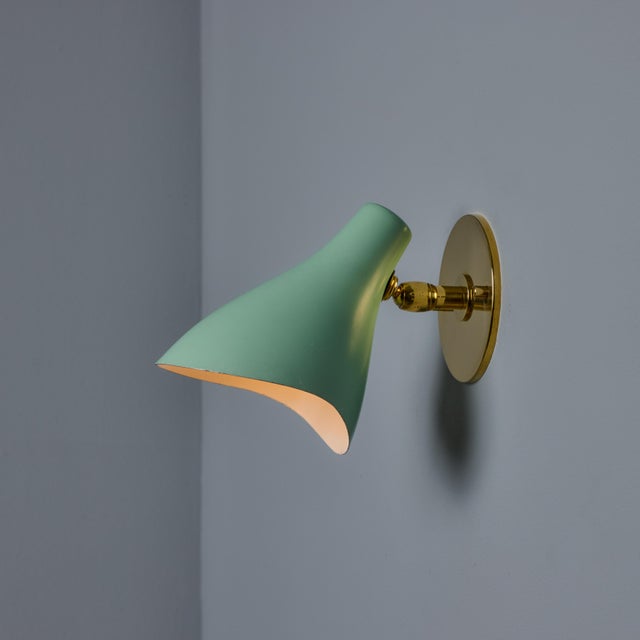 1950s Gino Sarfatti Model #10 Sconce for Arteluce in Green For Sale - Image 11 of 15