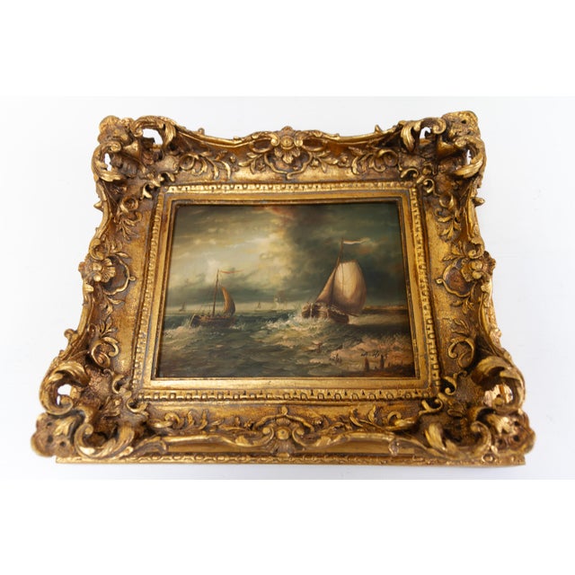 Sailing Boats, 20th Century, Oil Paintings, Framed, Set of 2 For Sale - Image 8 of 18