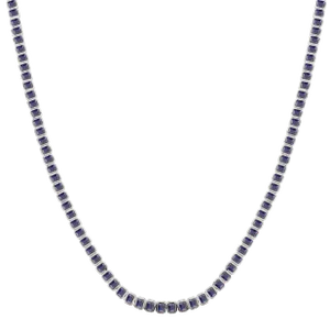 Handmade 21.16 Ctw Blue Sapphire Tennis Necklace