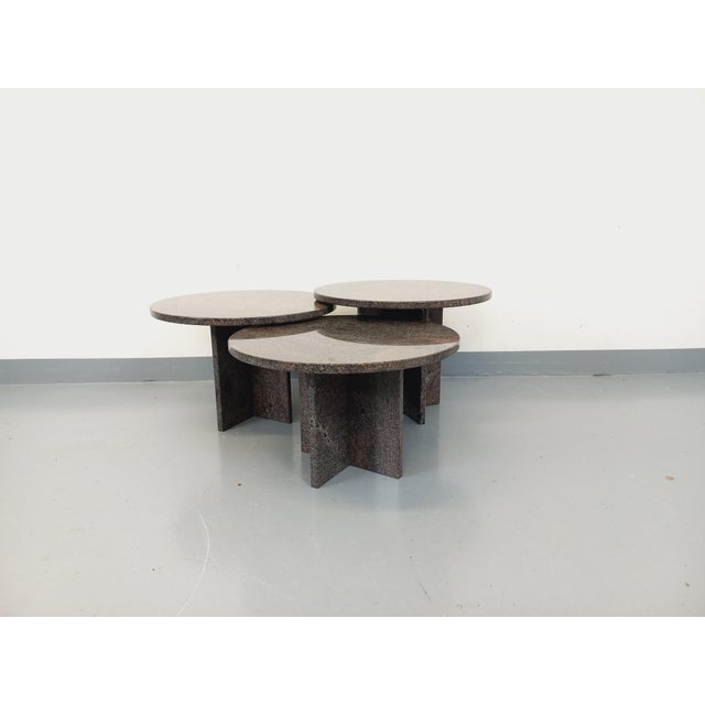 Vintage Nesting Coffee Tables in Granite, 1970s, Set of 3 For Sale - Image 6 of 14
